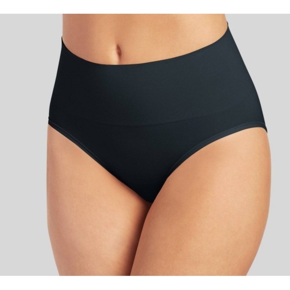 Jockey Generation Women's Sz M Tummy Smoothing Mid-Waist Brief Underwear Black